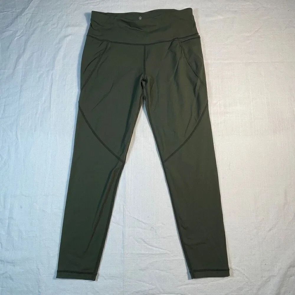 Sweaty Betty Olive Green The Power 7/8 Length Compression Leggings Size Small